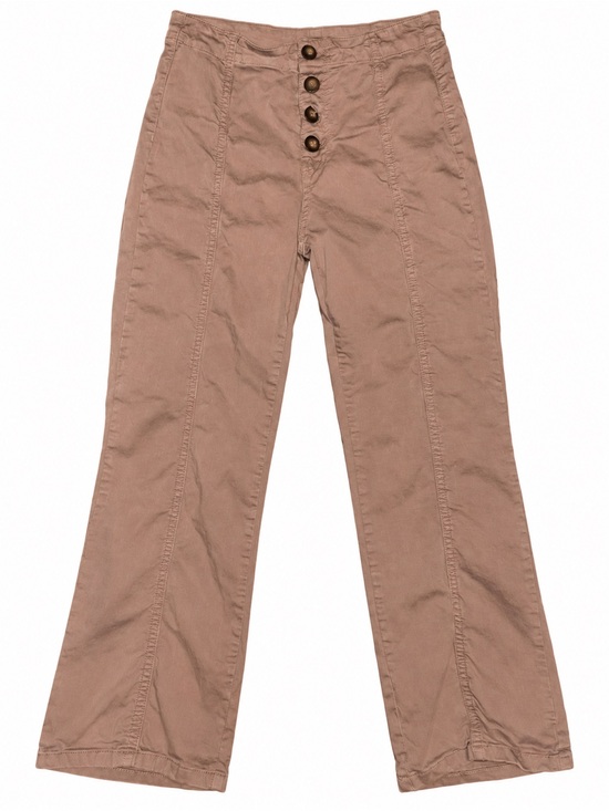 Free People Pants - Free People Wide-Leg Button-Front Pants in Taupe